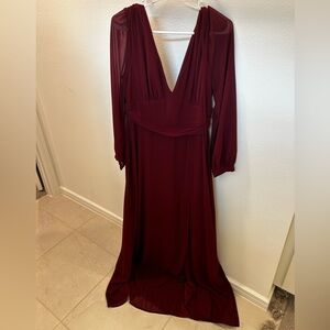 Elegant Burgundy Evening Gown